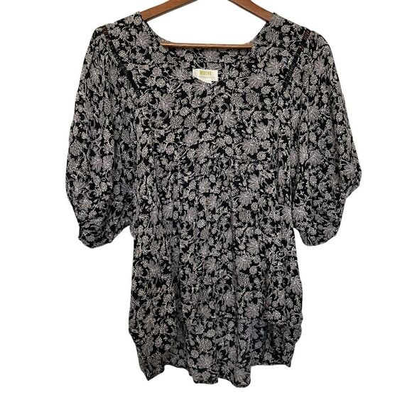 Maeve Anthropologie Top Floral Beth Bell Sleeve Top Boho Whimsigoth Size XS - Picture 5 of 5
